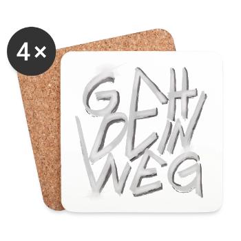 GO YOUR WAY Graffiti - Coasters (set of 4) - white - Front