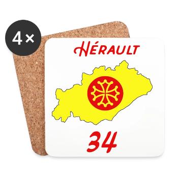 Hérault - Coasters (set of 4) - white - Front