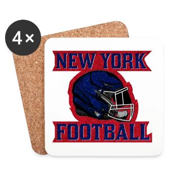 New York Football Helm Logo - Untersetzer (4er-Set) - Weiß - Vorne