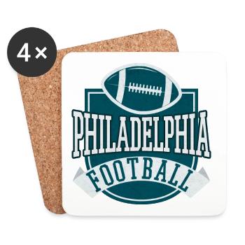 Philadelphia Football Emblem Motif - Coasters (set of 4) - white - Front