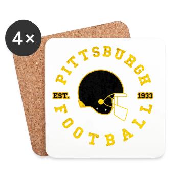 Pittsburger Football Logo 1933 - Untersetzer (4er-Set) - Weiß - Vorne