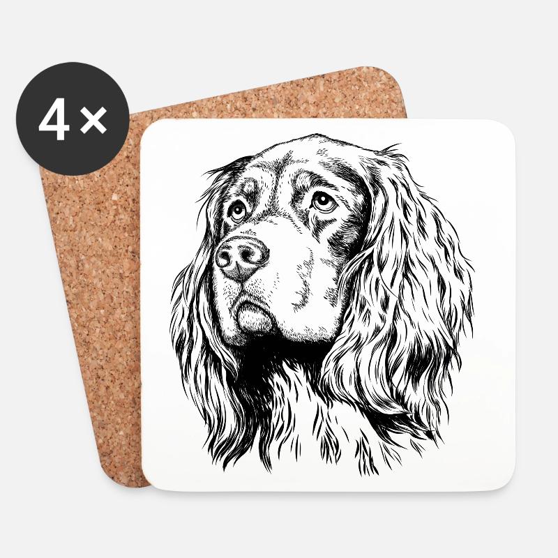 Gordon Setter Portrait - Untersetzer (4er-Set) - Weiß
