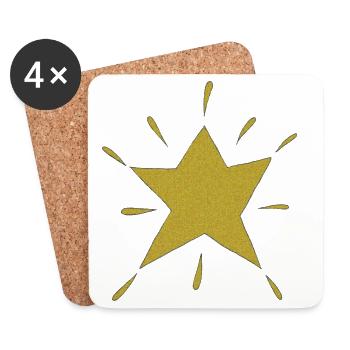 mosaïque d’étoiles - Dessous de verre (lot de 4) - blanc - Devant