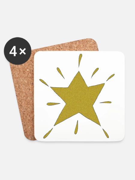 stern mosaik - Untersetzer (4er-Set) - Weiß