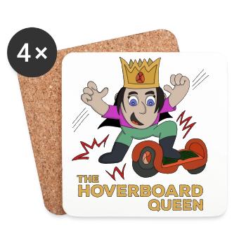 La reine de l’hoverboard - Dessous de verre (lot de 4) - blanc - Devant