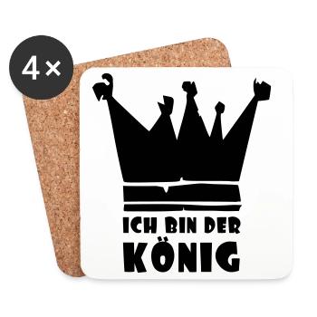 ich bin der König - Untersetzer (4er-Set) - Weiß - Vorne