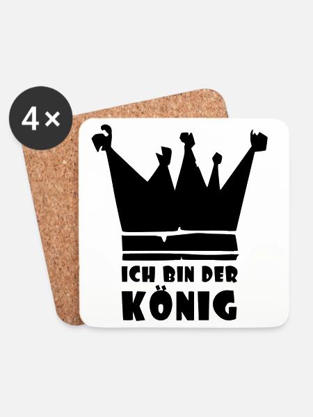 ich bin der König - Untersetzer (4er-Set) - Weiß