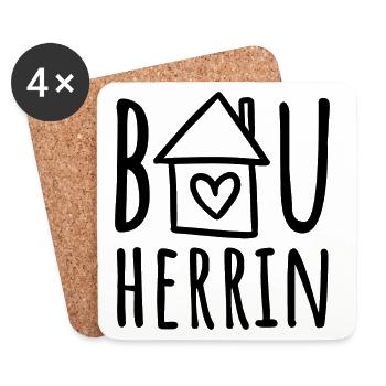 Hausbau Haus bauen Baustelle Eigenheim Bauherrin - Untersetzer (4er-Set) - Weiß - Vorne