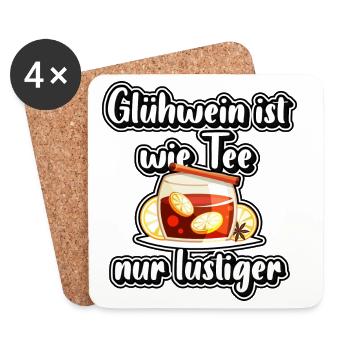 Glühwein ist wie Tee - nur lustiger - Untersetzer (4er-Set) - Weiß - Vorne