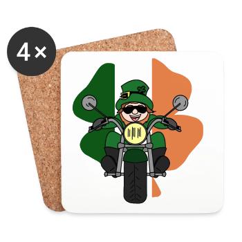 Leprechaun Motorcycle - Dessous de verre (lot de 4) - blanc - Devant