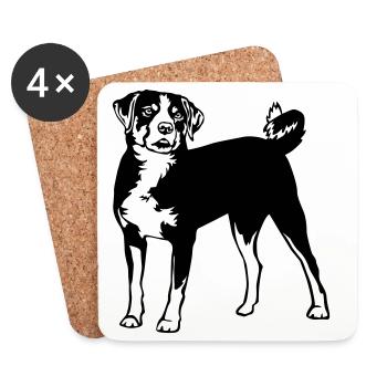 Appenzeller Sennenhund - Untersetzer (4er-Set) - Weiß - Vorne