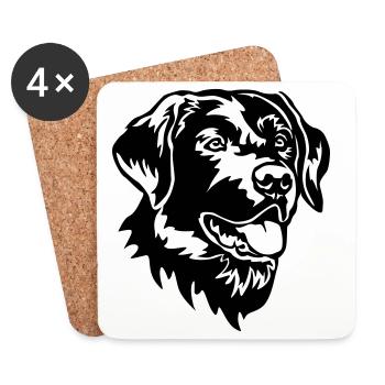 Labrador Head - Coasters (set of 4) - white - Front