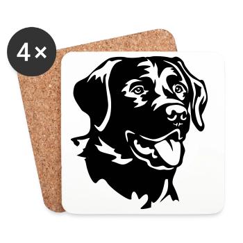 Labrador Head - Coasters (set of 4) - white - Front