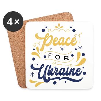 Peace Message Ukraine Illustration - Coasters (set of 4) - white - Front