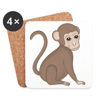 Monkey Baby Monkey - Coasters (set of 4) - white - Front
