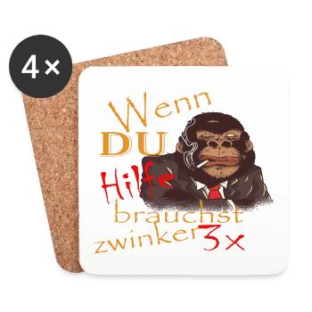 Wenn du Hilfe brauchst - Untersetzer (4er-Set) - Weiß - Vorne