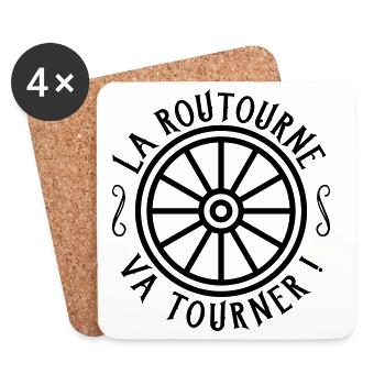 La routourne va tourner - Dessous de verre (lot de 4) - blanc - Devant