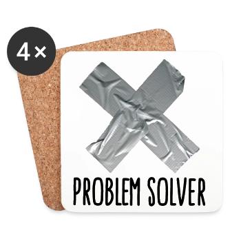 Funny Tape Man Father Problem solver - Coasters (set of 4) - white - Front