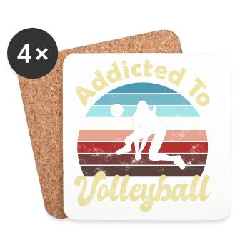 Volley-ball - Dessous de verre (lot de 4) - blanc - Devant