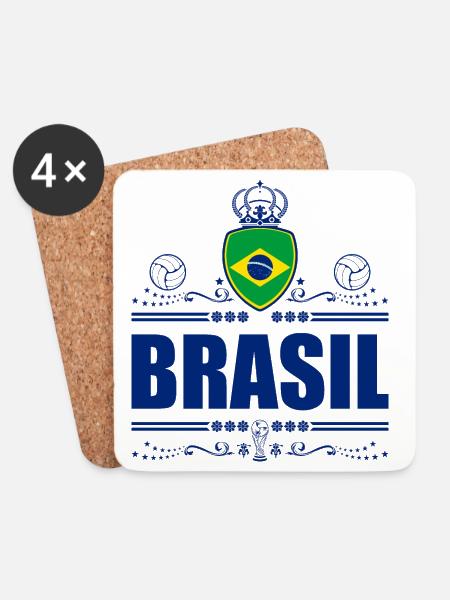 BRÉSIL - BRÉSIL - Dessous de verre (lot de 4) - blanc