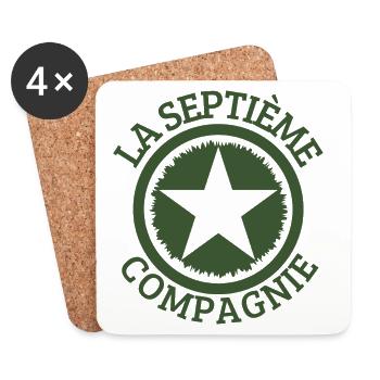 septième compagnie, militaire, militaire humour - Dessous de verre (lot de 4) - blanc - Devant