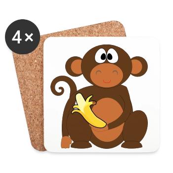 Ben mit Banane - Untersetzer (4er-Set) - Weiß - Vorne