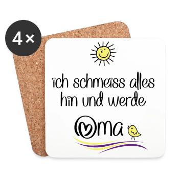 Oma werden - Untersetzer (4er-Set) - Weiß - Vorne