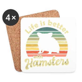 Hamster - Coasters (set of 4) - white - Front