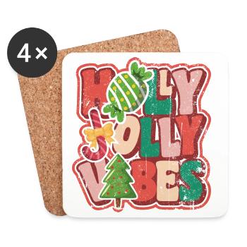 Jolly Holiday Bubbles Christmas - Coasters (set of 4) - white - Front