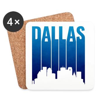 Dallas Skyline Gradient Silhouette - Untersetzer (4er-Set) - Weiß - Vorne