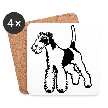 Fox-terrier - Dessous de verre (lot de 4) - blanc - Devant