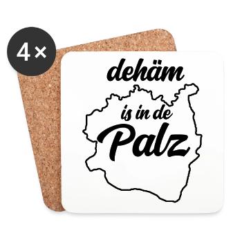 Dehäm is in de Palz - Untersetzer (4er-Set) - Weiß - Vorne