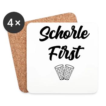Schorle first - Untersetzer (4er-Set) - Weiß - Vorne