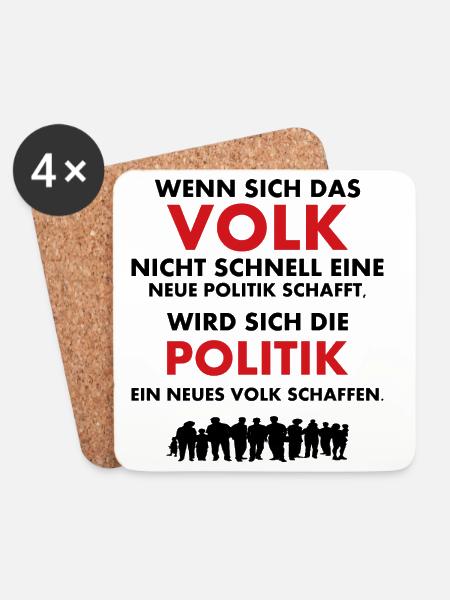 Das Volk und die Politik - Untersetzer (4er-Set) - Weiß
