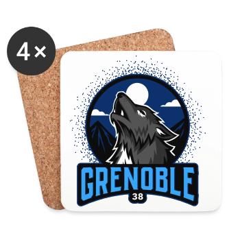 Grenoble et le loup - Dessous de verre (lot de 4) - blanc - Devant