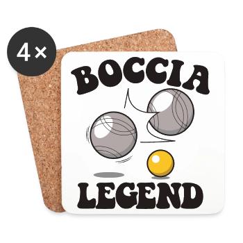 Bocciaspieler Boccia Kugel und Zubehör Boccia - Untersetzer (4er-Set) - Weiß - Vorne