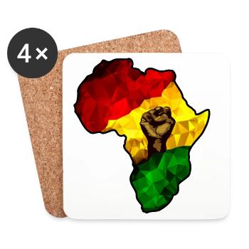 Geometrische Afrika Faust Flagge - Untersetzer (4er-Set) - Weiß - Vorne