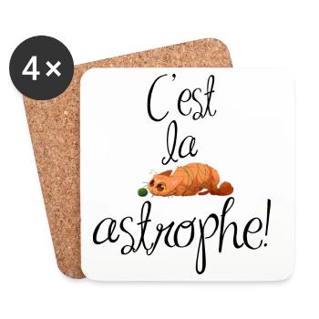 C'est la catastrophe, les chats sont très joueurs. - Dessous de verre (lot de 4) - blanc - Devant