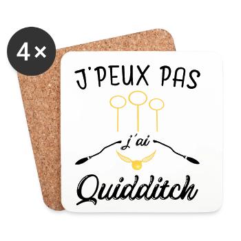 j'peux pas j ai quidditch - Dessous de verre (lot de 4) - blanc - Devant