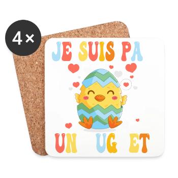 Je Suis Pas Un Nugget Cuisine Végan Cadeau - Dessous de verre (lot de 4) - blanc - Devant