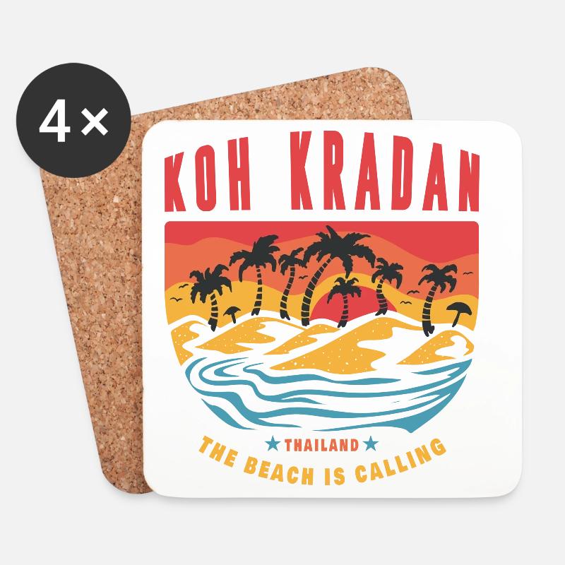 Koh Kradan Thailand Strand Design - Untersetzer (4er-Set) - Weiß