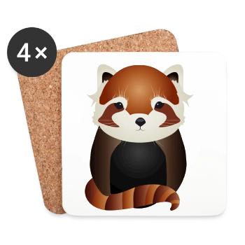 exotischer zauberhafter kleiner roter Panda Bär - Untersetzer (4er-Set) - Weiß - Vorne