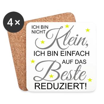 Ich bin nicht klein ich bin nur auf das Beste... - Untersetzer (4er-Set) - Weiß - Vorne