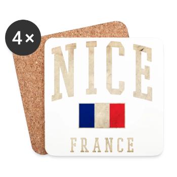 Beau drapeau français - Dessous de verre (lot de 4) - blanc - Devant