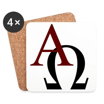 Alpha und Omega - Untersetzer (4er-Set) - Weiß - Vorne