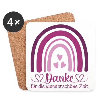 Danke für die wunderschöne Zeit - Untersetzer (4er-Set) - Weiß - Vorne
