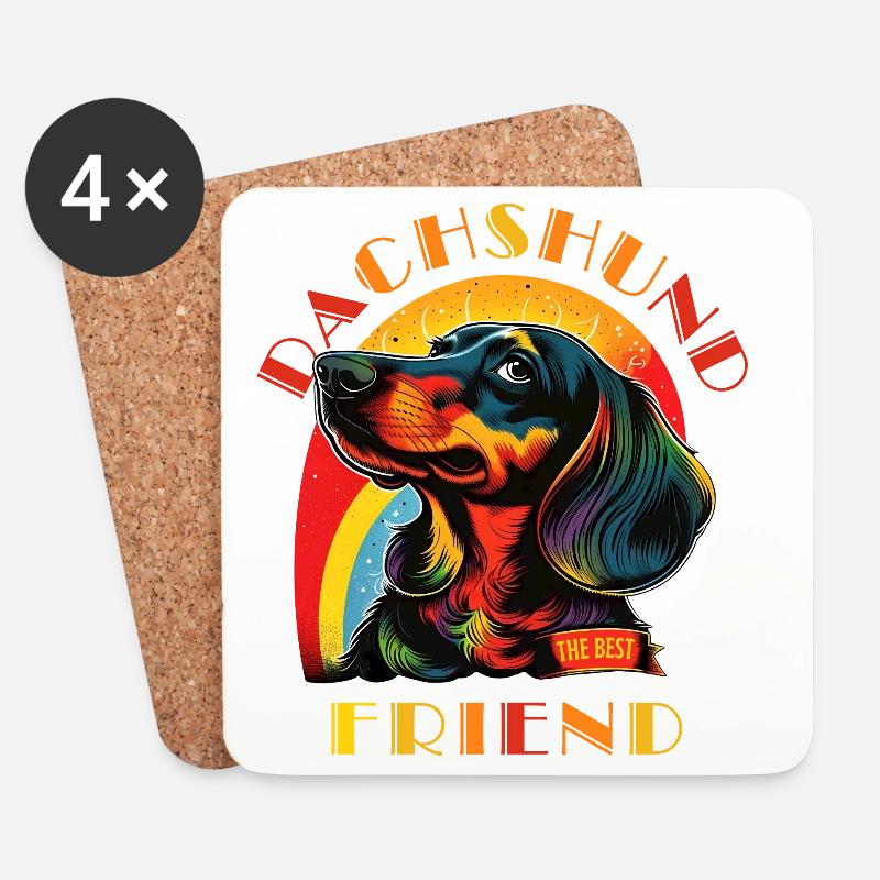 Dackel Der beste Freund - Untersetzer (4er-Set) - Weiß