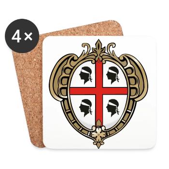 Goldenes Wappen Sardiniens - Untersetzer (4er-Set) - Weiß - Vorne