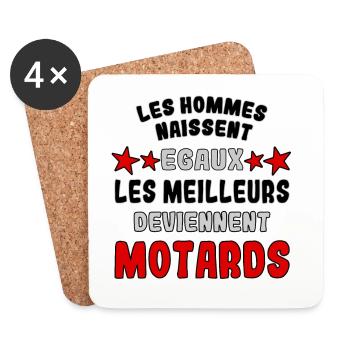 Les meilleurs deviennent motards - Dessous de verre (lot de 4) - blanc - Devant