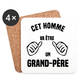 Cet homme va être un grand-père - Dessous de verre (lot de 4) - blanc - Devant